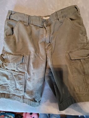 Carhartt Men's Shorts S 34 Rugged Flex Relaxed Fit Canvas Cargo Work Brown EUC